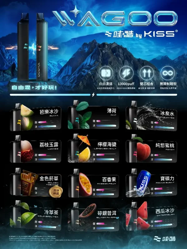 【WAGOO】KIS5 6500口｜雙芯混搭78種風味｜台灣現貨秒發