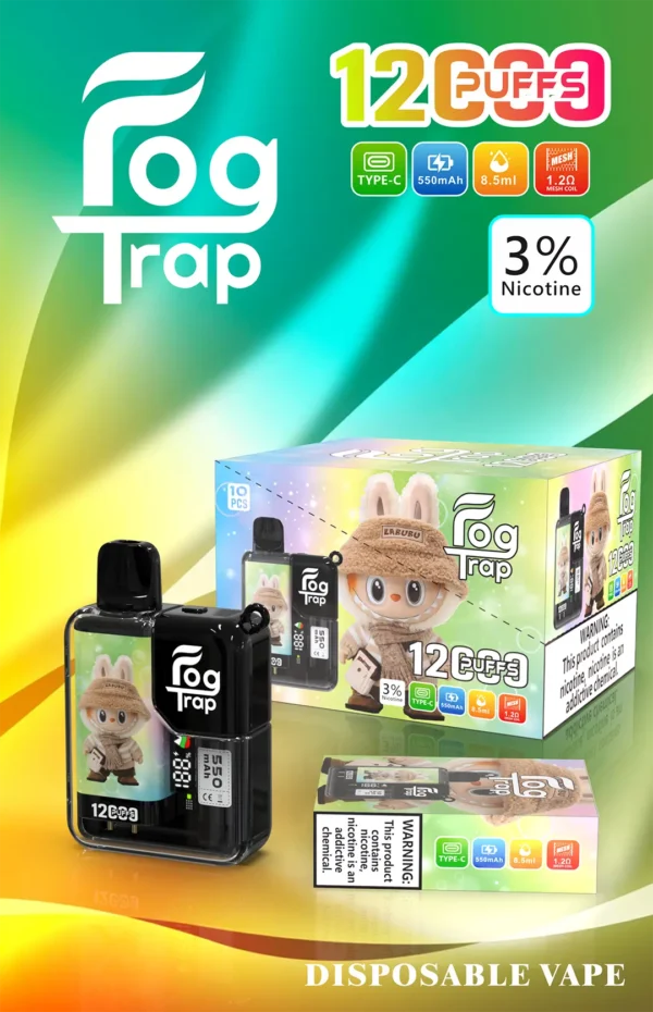超值特惠【滿10贈1】【Fog Trap 聯名】小新×LABUBU 12000口｜雙檔爆發口感 雙顯主機｜現貨秒發