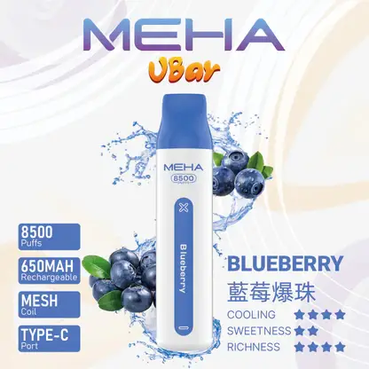 MEHA-8500口-VBar小白條-3.webp 【MEHA魅嗨】小白條8500口一次性小煙|3%丁鹽平順擊喉感|現貨免運專區