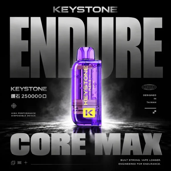 買一盒煙彈送主機【KEYSTONE FLEX-3 鑰石】25000口換彈式電子煙套裝｜15ml透明油艙 × 三段功率調節｜台灣現貨秒發